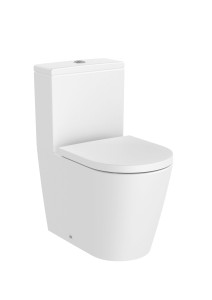AZ34259620 ROUND - Компактный комплектный настенный унитаз без ободка с двойным сливом (включает чашу, бачок с нижним кормлением и мягкую крышку) Белый ROCA Inspira