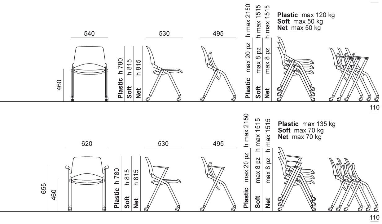 Diemmebi Складной пластиковый стул с подлокотниками Lakendò sun-id-1468699 - Вид №3