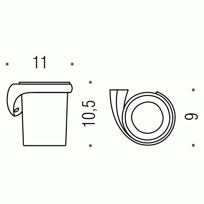 B2402 DX Стакан настенный (правый) COLOMBO LINK Colombo Design - Вид №2
