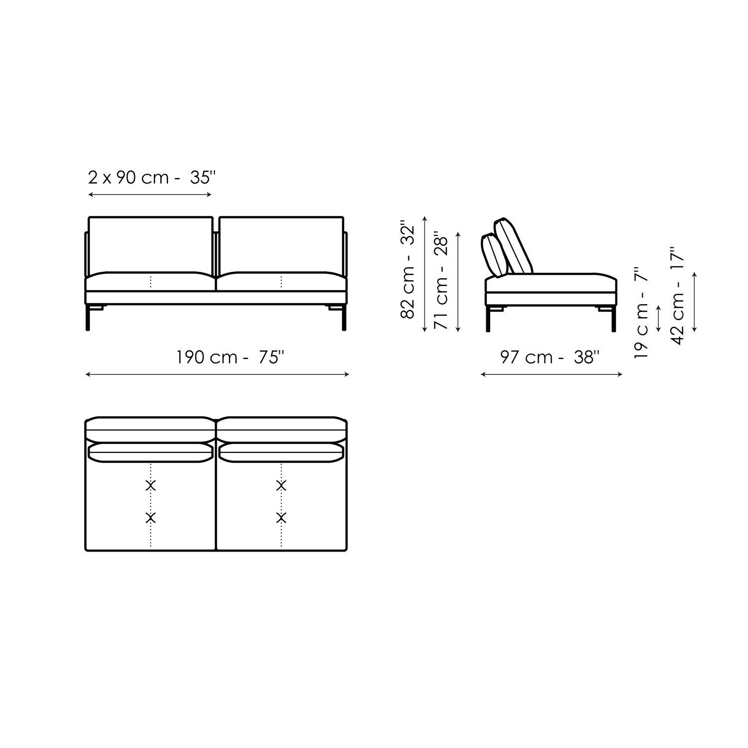 Тканевый диван с полуостровом BONALDO ALIANTE ARCH-00041242 - Вид №7
