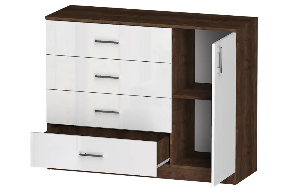 91545927 Комод Furnistyle 10695 5 ящиков 115x40x90 см ЛДСП цвет разноцветный STLM-1096577