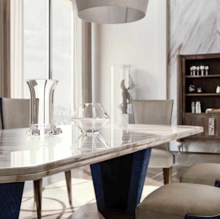 Valderamobili Овальный обеденный стол из мрамора и ткани Aura Aug - Вид №2