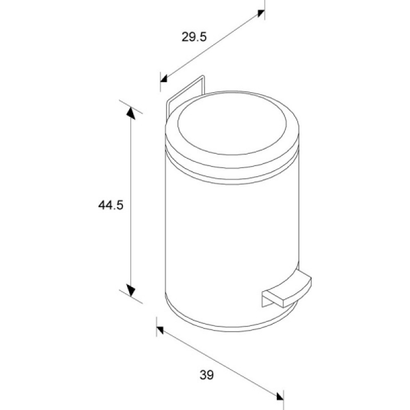 KIM415 Урна с педалью SILENT SERENE, вместимость 20 л, матовая сталь Merida  - Вид №1