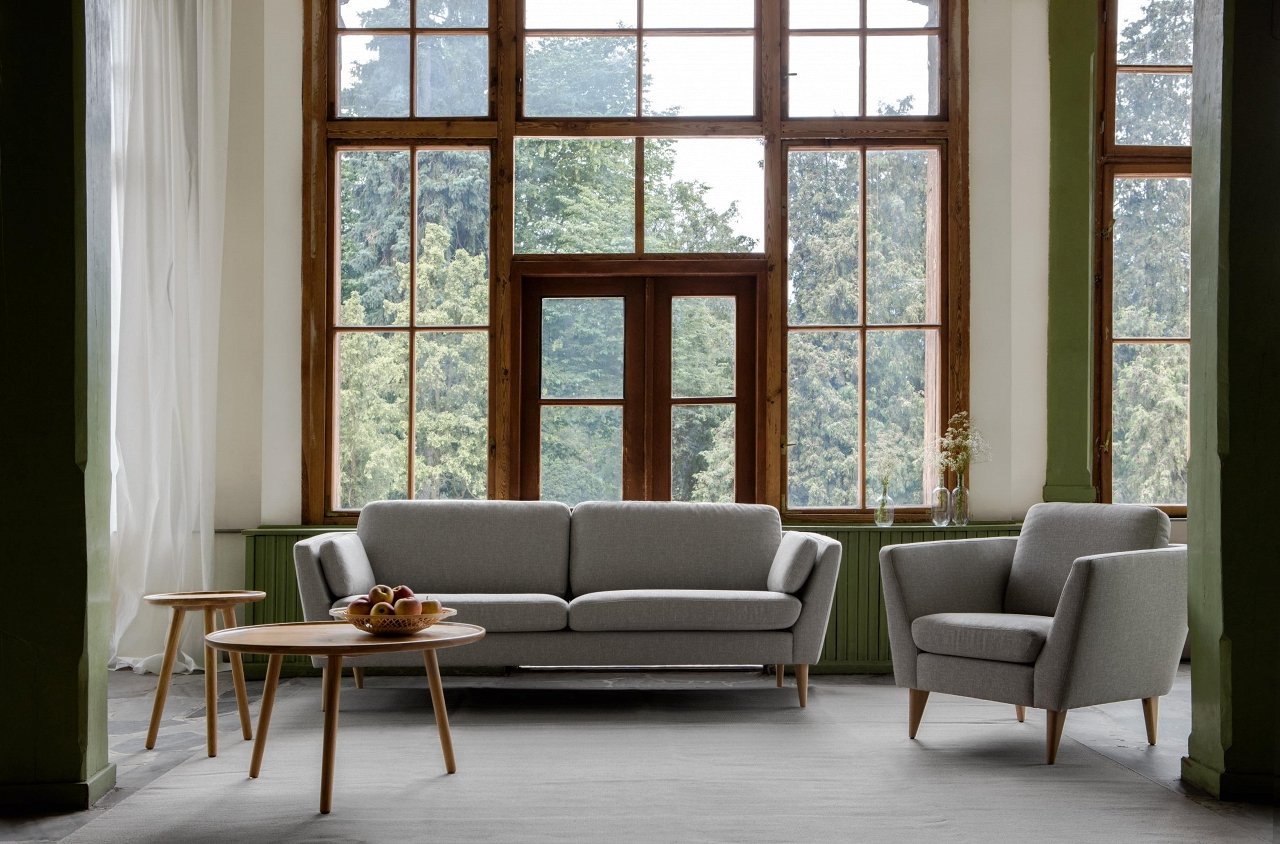 Диван Mynta двухместный прямой светло-серый SITS MYNTA 192212 Серый  - Вид №1