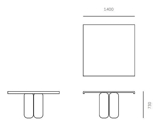 Квадратный стол из Cimento® Giudecca ARCH-00133022 - Вид №2