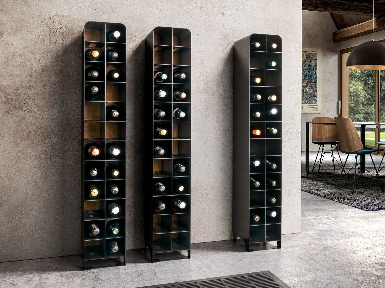 Напольная винная стойка из стали и дерева Canel Fucina Design SOFT SLIM ARCH-00077329