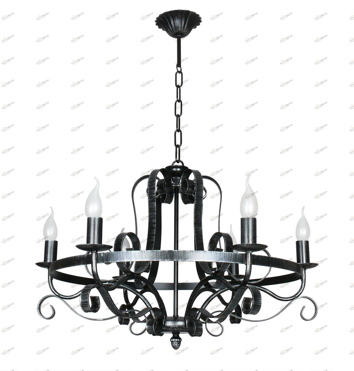 Люстра дизайнерская Dishes черная 10111-6L SUPERNW СВЕЧИ 056756 Черный 