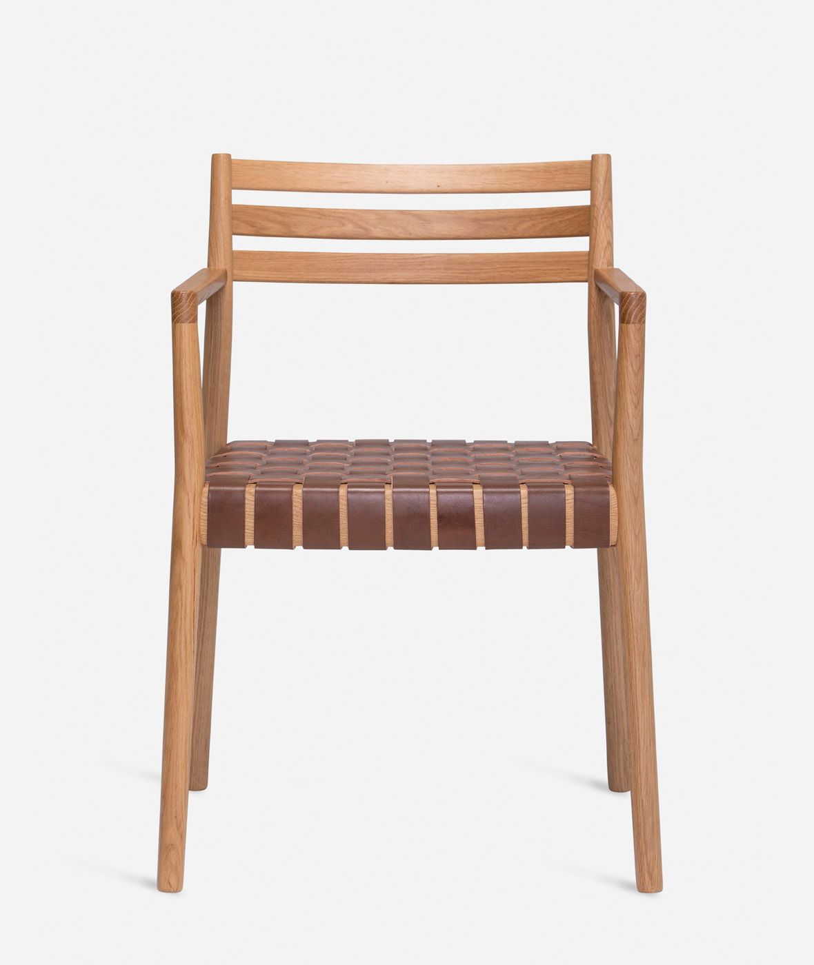 Деревянный стул с подлокотниками и сиденьем из натуральной кожи Vergés Bogart ARCH-00145518