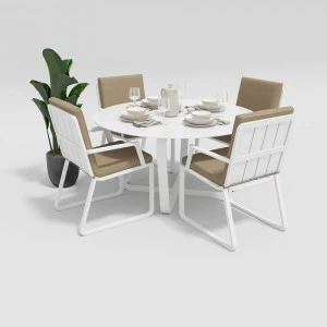 Лаунж зона для сада на 4 персоны с бежевыми подушками Primavera GARDENINI  00-3869216 Бежевый;белый