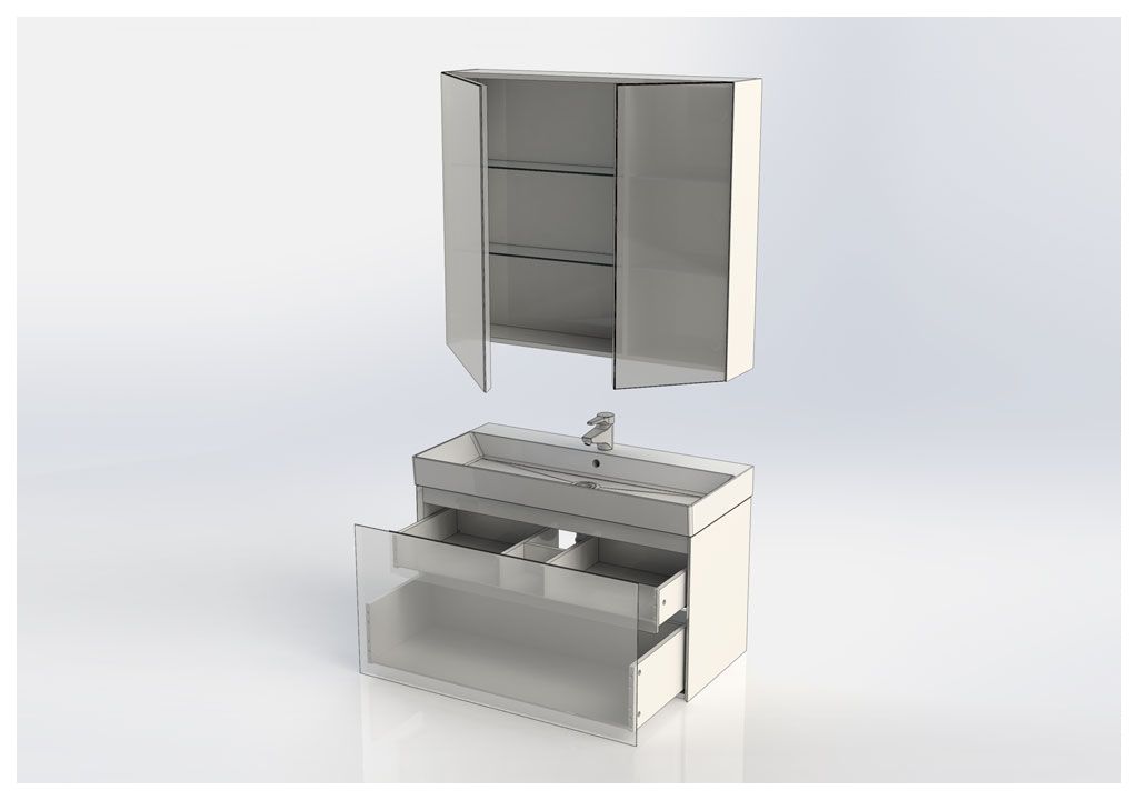 Мебель для ванной Aquanet Йорк 100 белый 00203645 - Вид №3