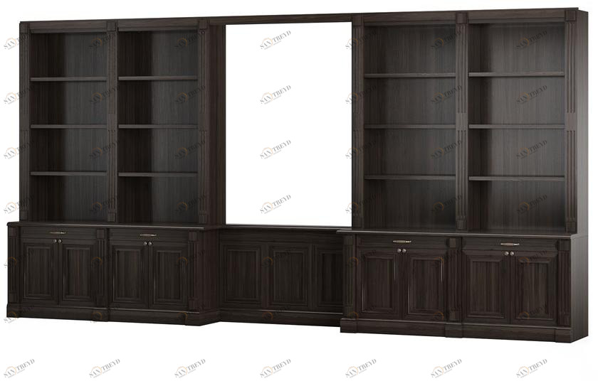 DWFI Открытый книжный шкаф из фанерованной древесины  00002373 