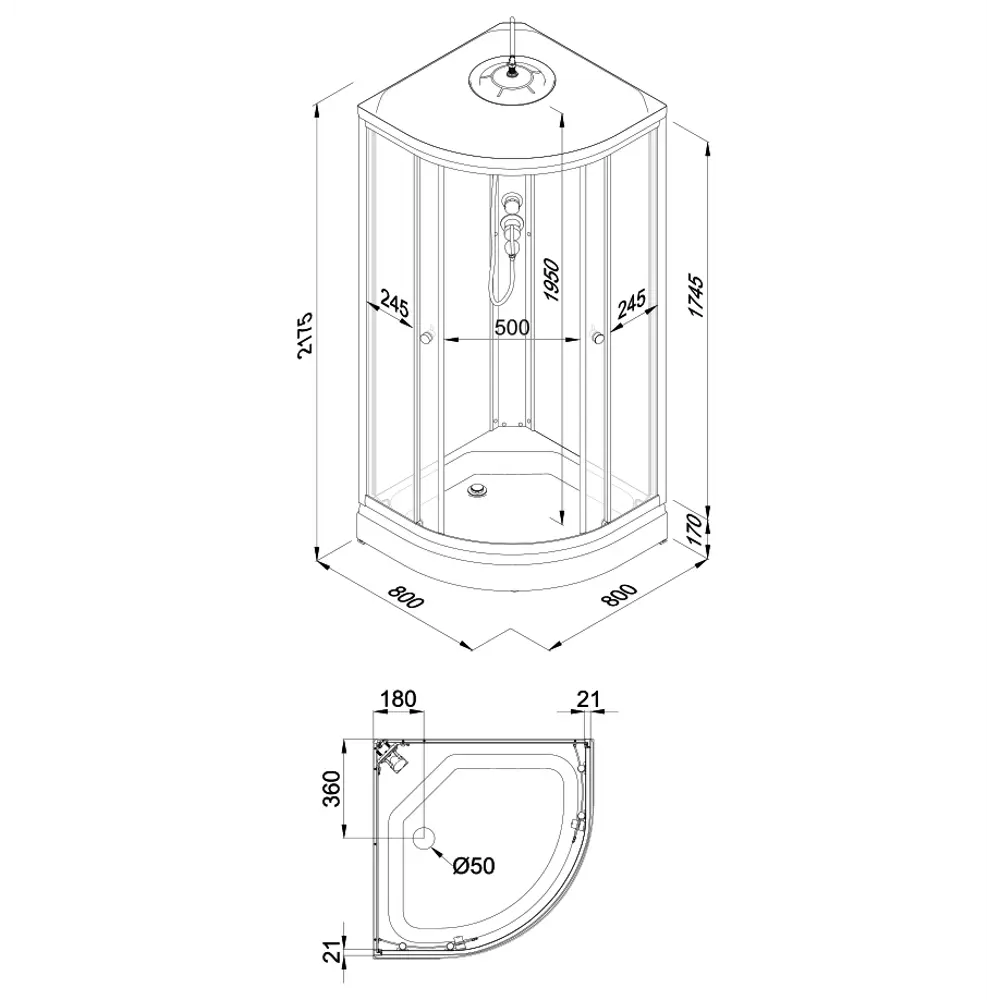 Santreyd Triton Кристал - угловая душевая кабина с низким поддоном 89386658 STLM-1519216 - Вид №4