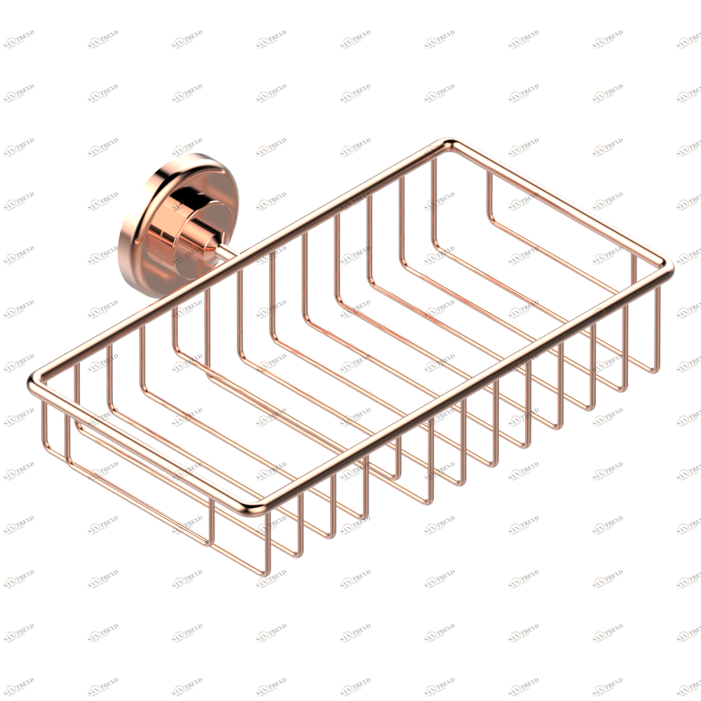 G7D-2620 Полочка комбинированная для мыла и мочалки с фланцем 240 x 130 мм Thg-paris Saint Germain с рукоятками Розовое золото G7D-2620 CAT.F