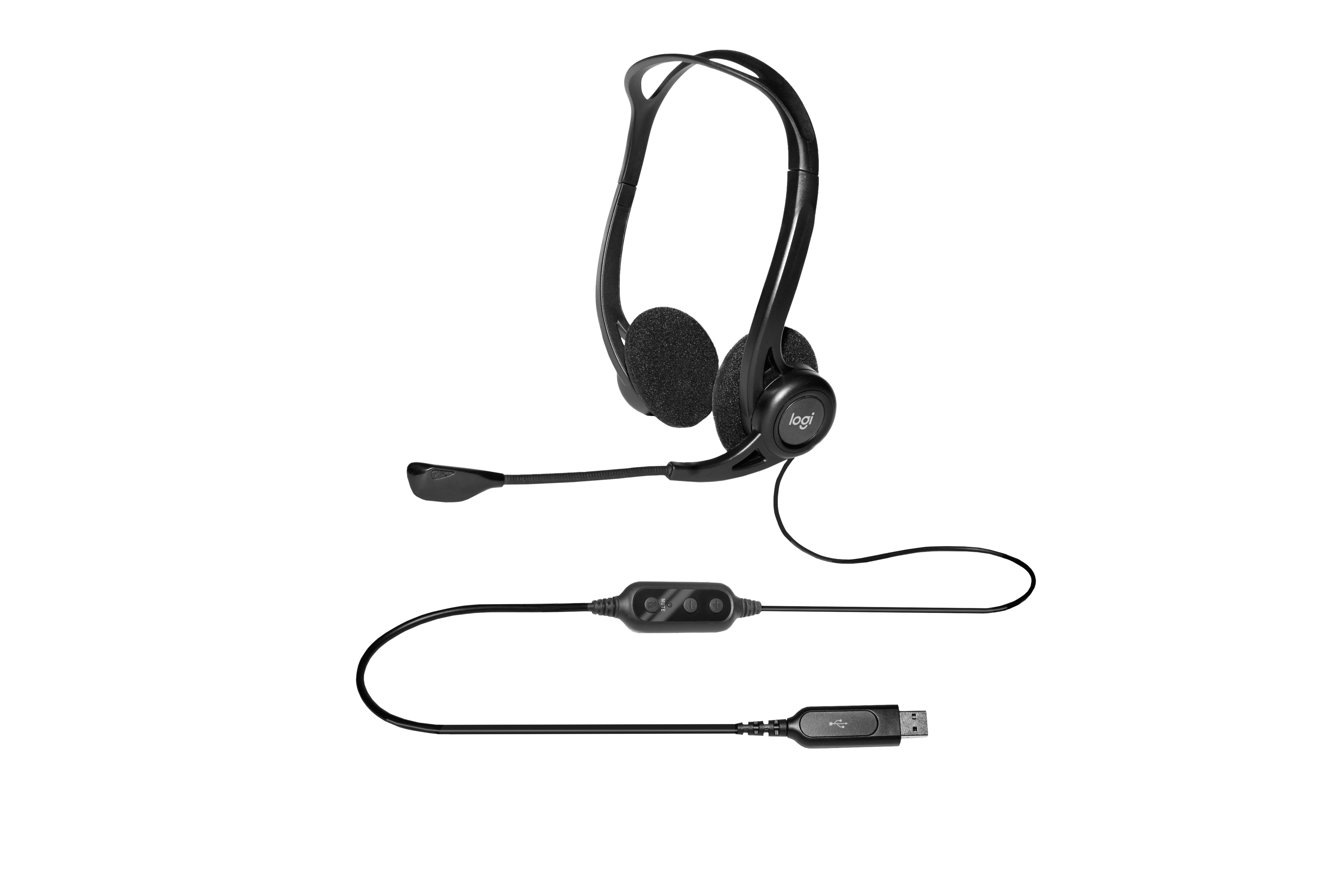 981-000100 Headset pc 960 stereo ( 20-20000hz, mic, volume control, usb, 2.4m) Logitech Santreyd  - Вид №2