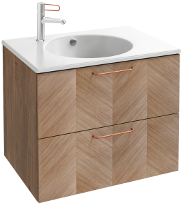 EB2521-R7-G1C Тумба под столешницу 70 см, 2 ящика, бронзовая ручка JACOB DELAFON ODÉON RIVE GAUCHE