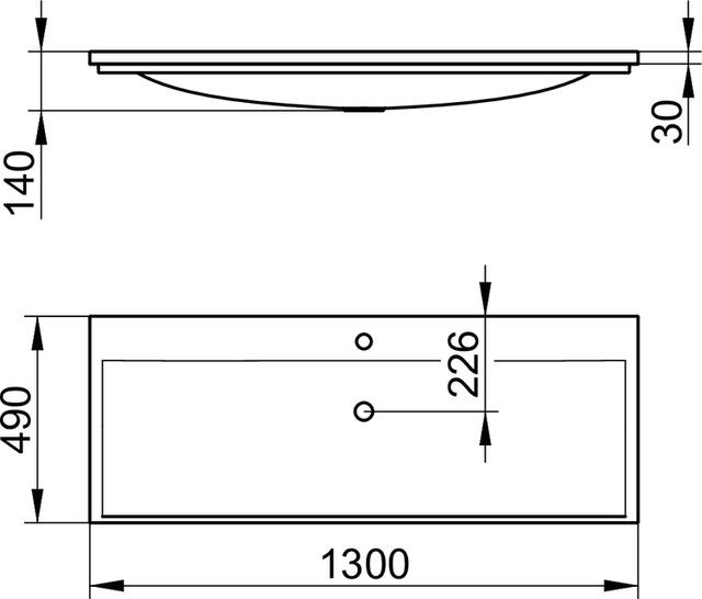 34081311301 Умывальник из минерального литья KEUCO Royal Reflex - Вид №2