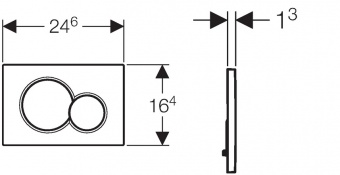115.770.DW.5 смывная клавиша SIGMA01 (пластик/черн) Santreyd  - Вид №1