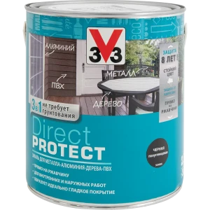 Эмаль по ржавчине V33 Direct Protect цвет черный 0.75 л 84598707 STLM-2149257