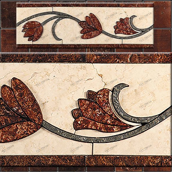 БОРДЮР ИЗ МРАМОРА TL-4 SKALINI FLORAL TL4