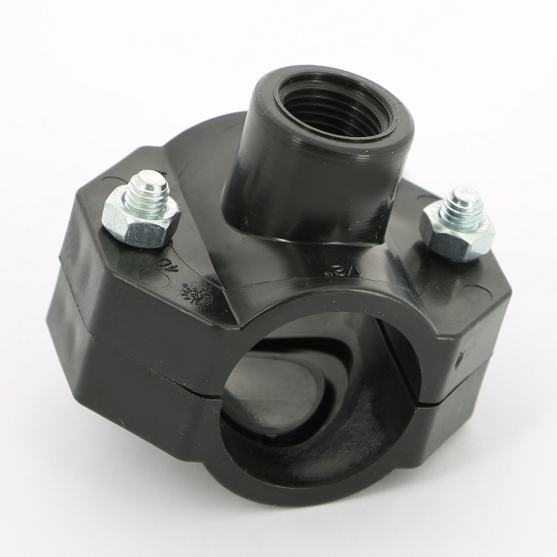 Врезка монтажная Unidelta зажим-В 40х1/2" 2 болта, для труб ПНД полипропилен PP-B 1019040002 - Вид №5