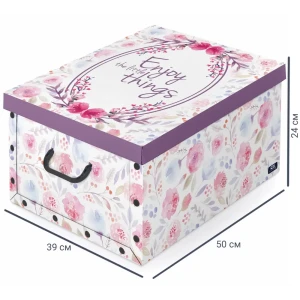 Коробка с ручками Domo Pak Цветы 39x50x24 см картон разноцветный 17152342 STLM-2046791