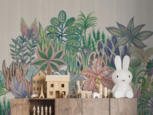 Детские панорамные обои с цветочными мотивами