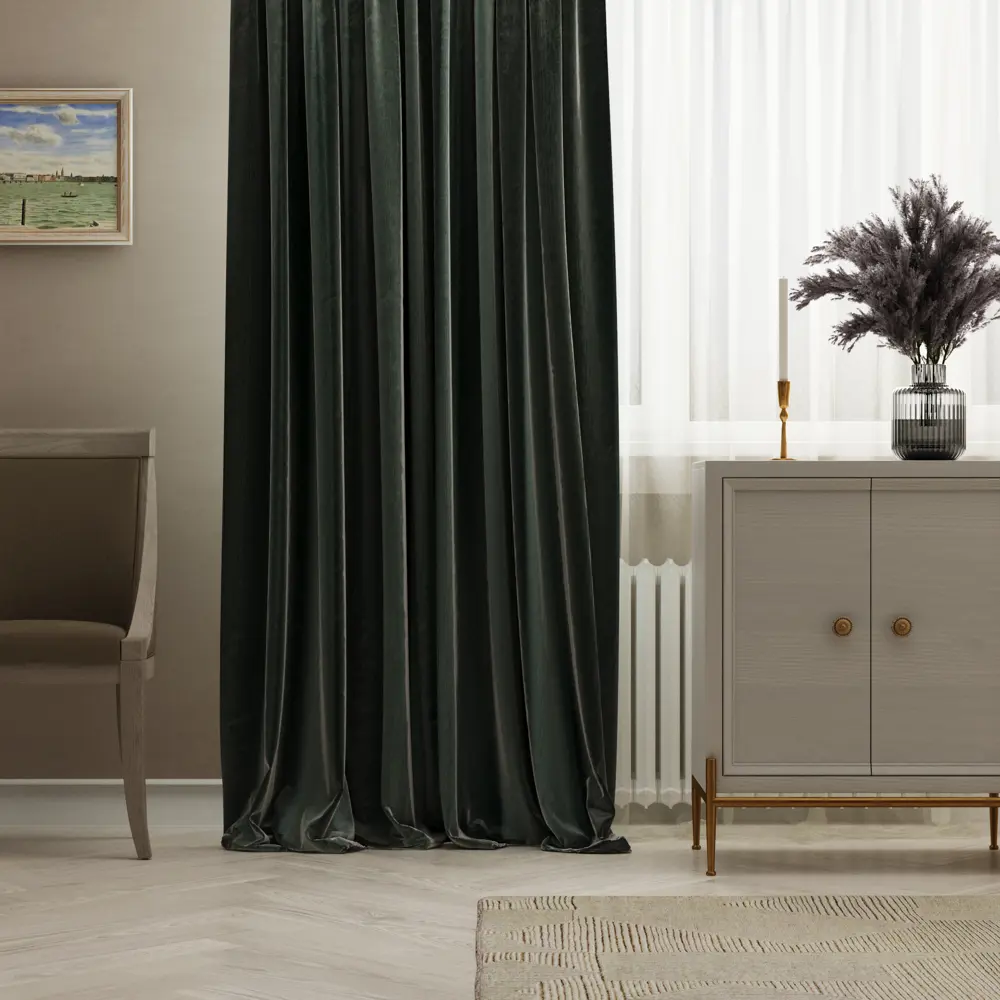 Штора на ленте Inspire Bonitu 140x260 см цвет зеленый STLM-2042135