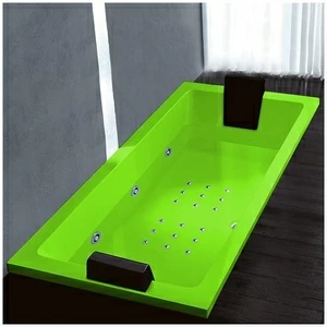 Ванна Gruppo treesse Quadra 199 ATC-V073Q-DX-S салатовая с гидромассажем и аэромассажем прямоугольная встроенная правая