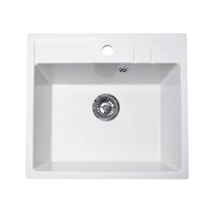 90409316 Врезная мойка Granalliance GA-21m 49.50x55.50 глубина 20 см литьевой мрамор цвет белый STLM-1525105