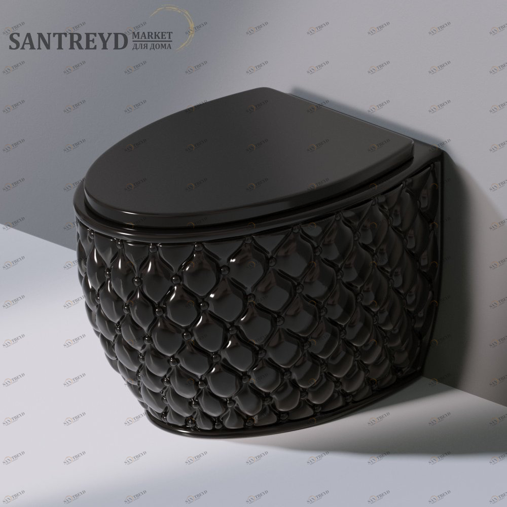 SS561T0R0V6.104 Приставной унитаз напольный Черный A. e T. Italia CLASS Италия AeT ITALIA GLASS