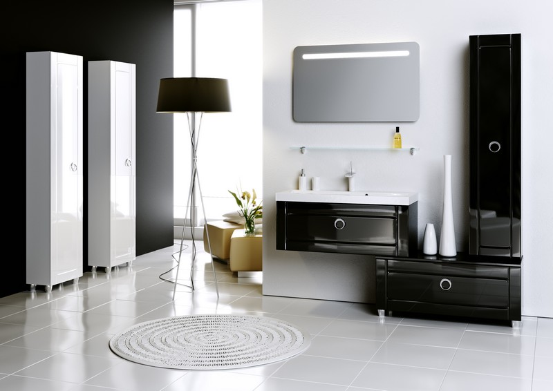 Инфинити Тумба напольная с ящиком, цвет черный Inf.03.10/BLK AQWELLA Infinity sun-id-277928 - Вид №2