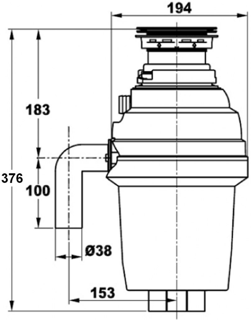 Измельчитель пищевых отходов Zorg Inox D ZR-38 D для кухонной мойки, постоянный магнит - Вид №1