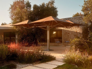 Многоцветный алюминиевый зонтик и акриловая ткань