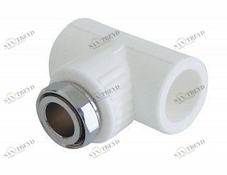 Тройник KALDE с накидной гайкой ВР D25х3/4"х25 белый 3222TUT250C00