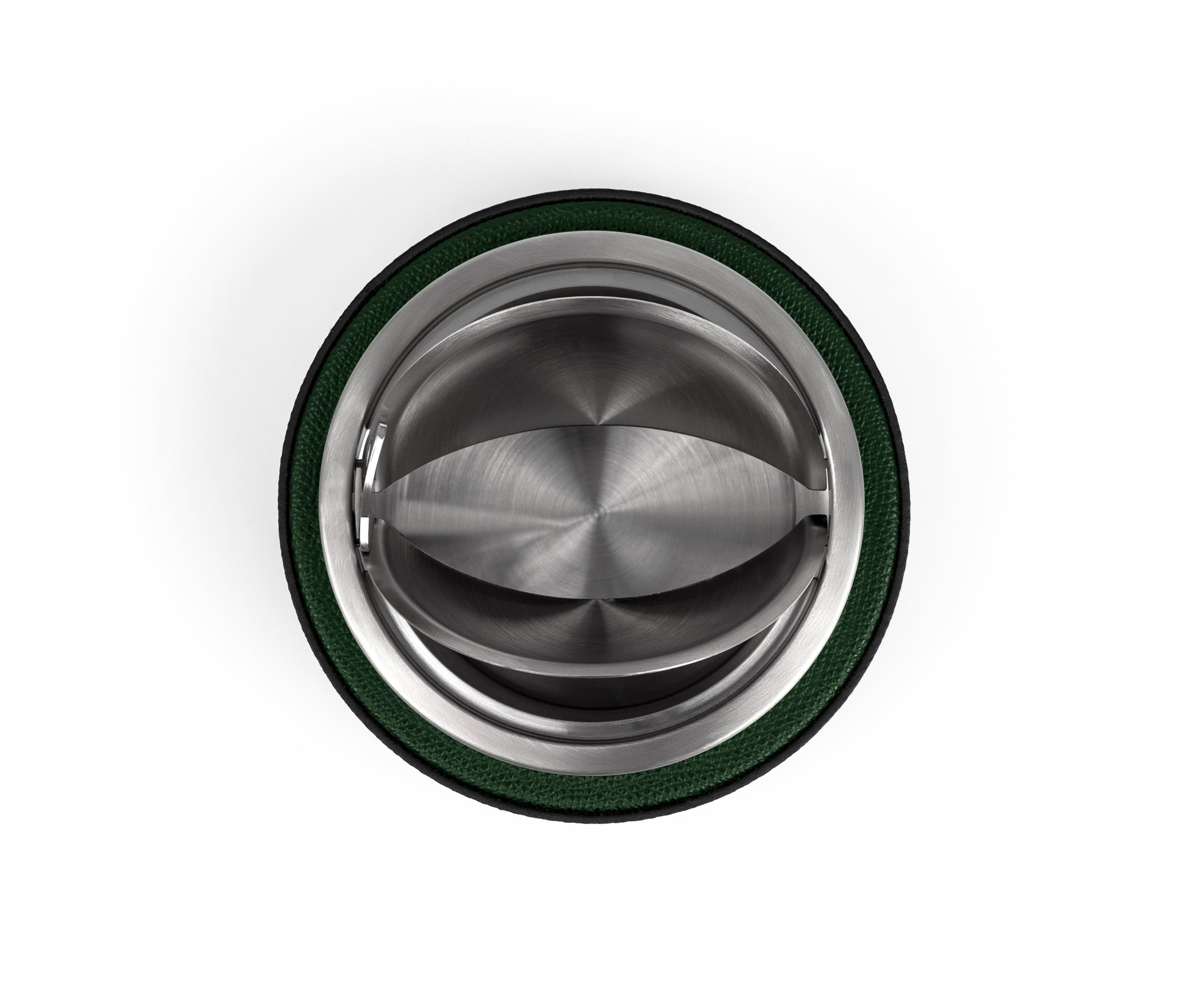 Пепельница Luna - Ø 13,5XH7,5 см / зернистая кожа_hunter зеленая Pinetti 00.2380.029.036 - Вид №1
