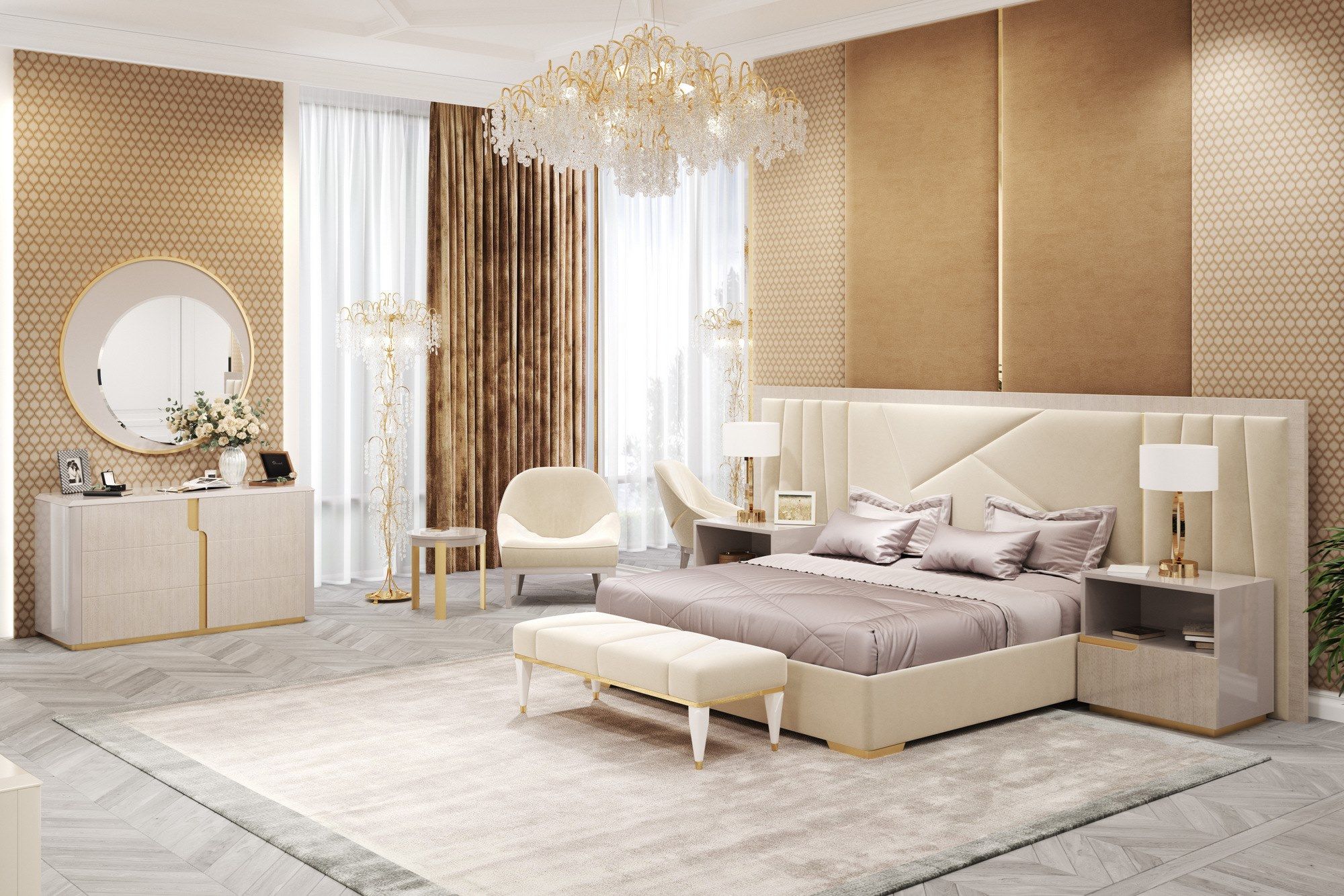 Двуспальная кровать из эвкалипта с мягким изголовьем GUERRA VANNI Clizia ARCH-00097728 - Вид №2