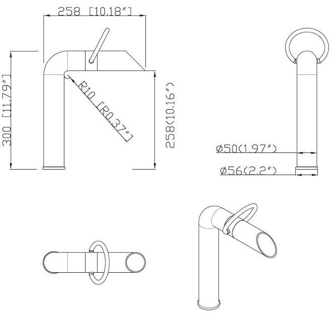 JEE-O Смеситель для раковины на столешницу из нержавеющей стали с одним отверстием Pure 300-1750 / 300-1751 - Вид №4