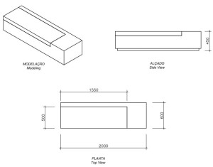 Бетонная скамья без спинки