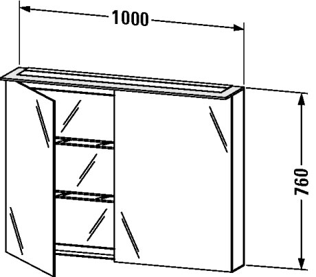XL759506969 X-Large Зеркальный шкафчик Орех брашированный (натуральный шпон) Duravit - Вид №1