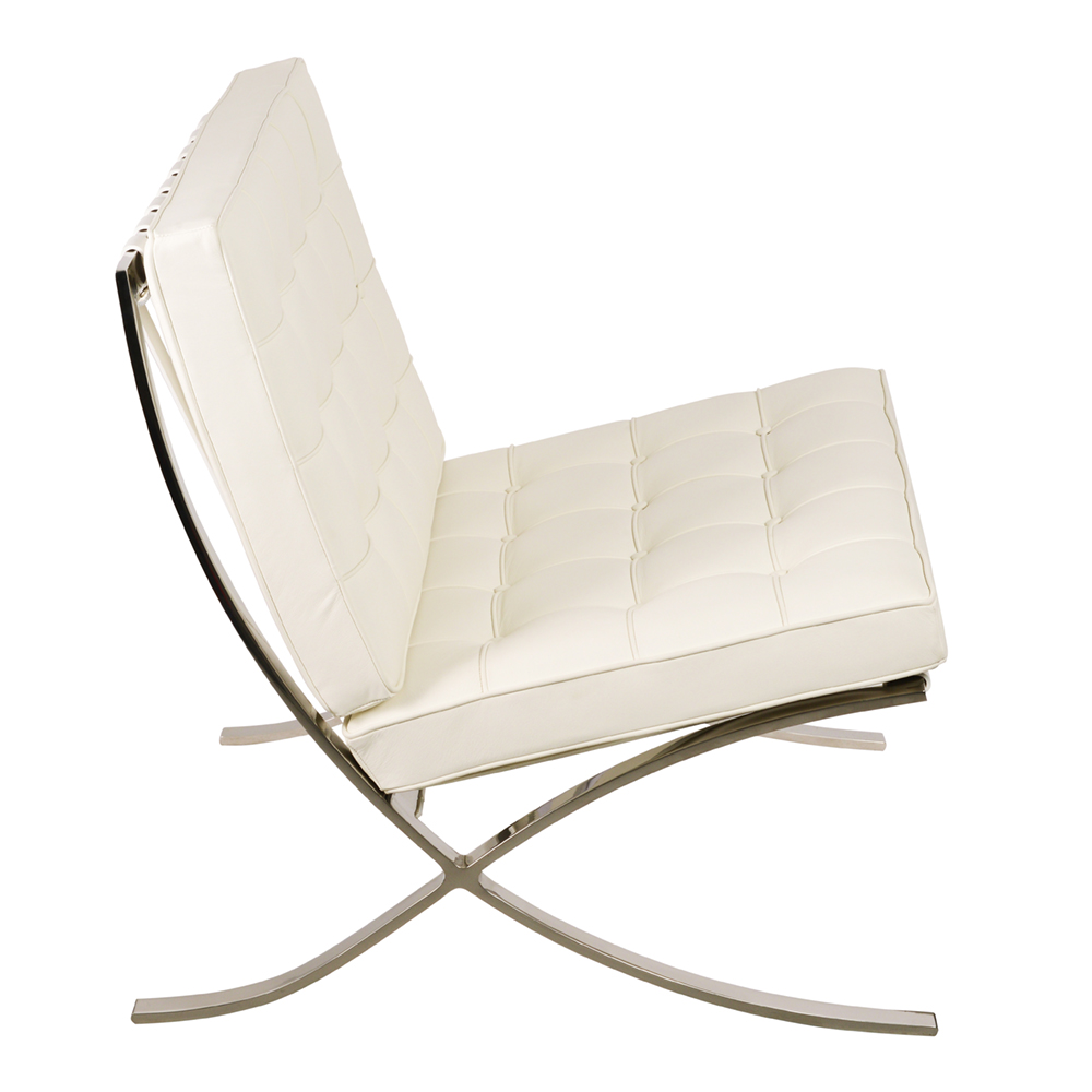 Кресло белое дизайнерское со стежкой Barcelona Style Chair SOHO DESIGN ДИЗАЙНЕРСКИЕ, BARCELONA 131537 Белый  - Вид №2