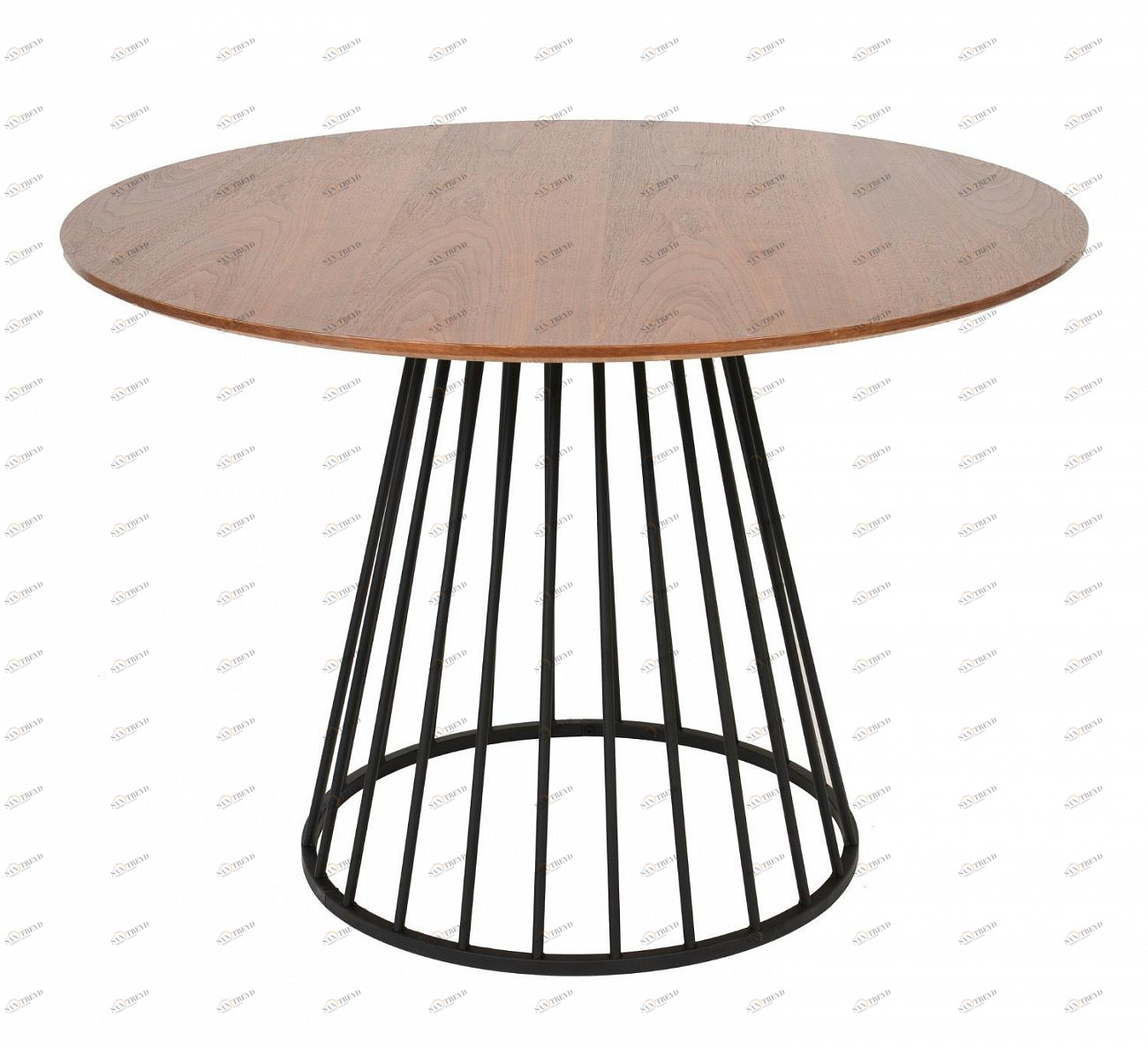 Обеденный стол круглый орех с черными ножками 110 см Liverpool BRADEX HOME  00-3974026 Орех;коричневый 