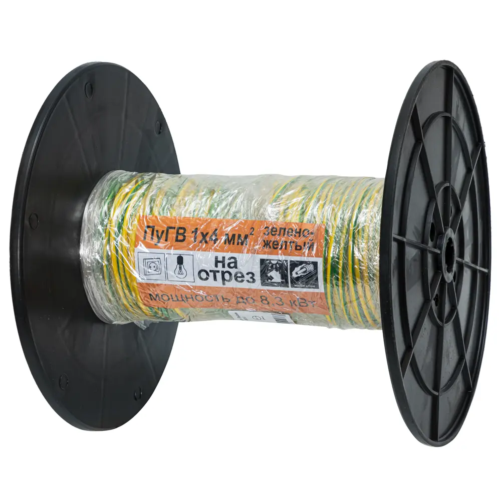 Провод Камкабель ПУГВ 1x4 мм на отрез ГОСТ цвет желтый STLM-2105584 - Вид №1