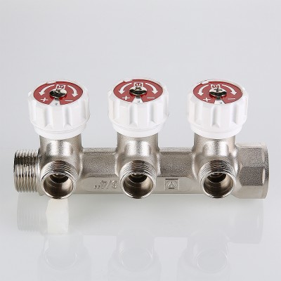 VTc.570.N.0504 Коллектор c регулирующими вентилями Valtec 3/4", 4 х 1/2"  - Вид №8