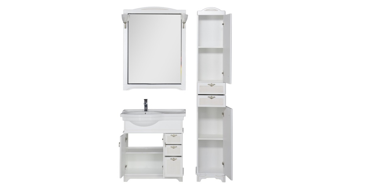 Комплект мебели Aquanet Луис 90 L белый 00169454 - Вид №2