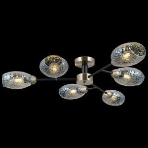 91514113 Люстра на штанге Illumico Il0285-6csq-79 bk ab 6 ламп 12 м² цвет бронза STLM-1517295
