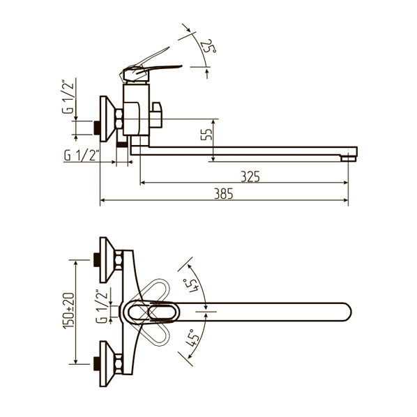40-L35L/K BOSS  Смеситель универсальный  ARGO kran 40l35lkboss - Вид №1