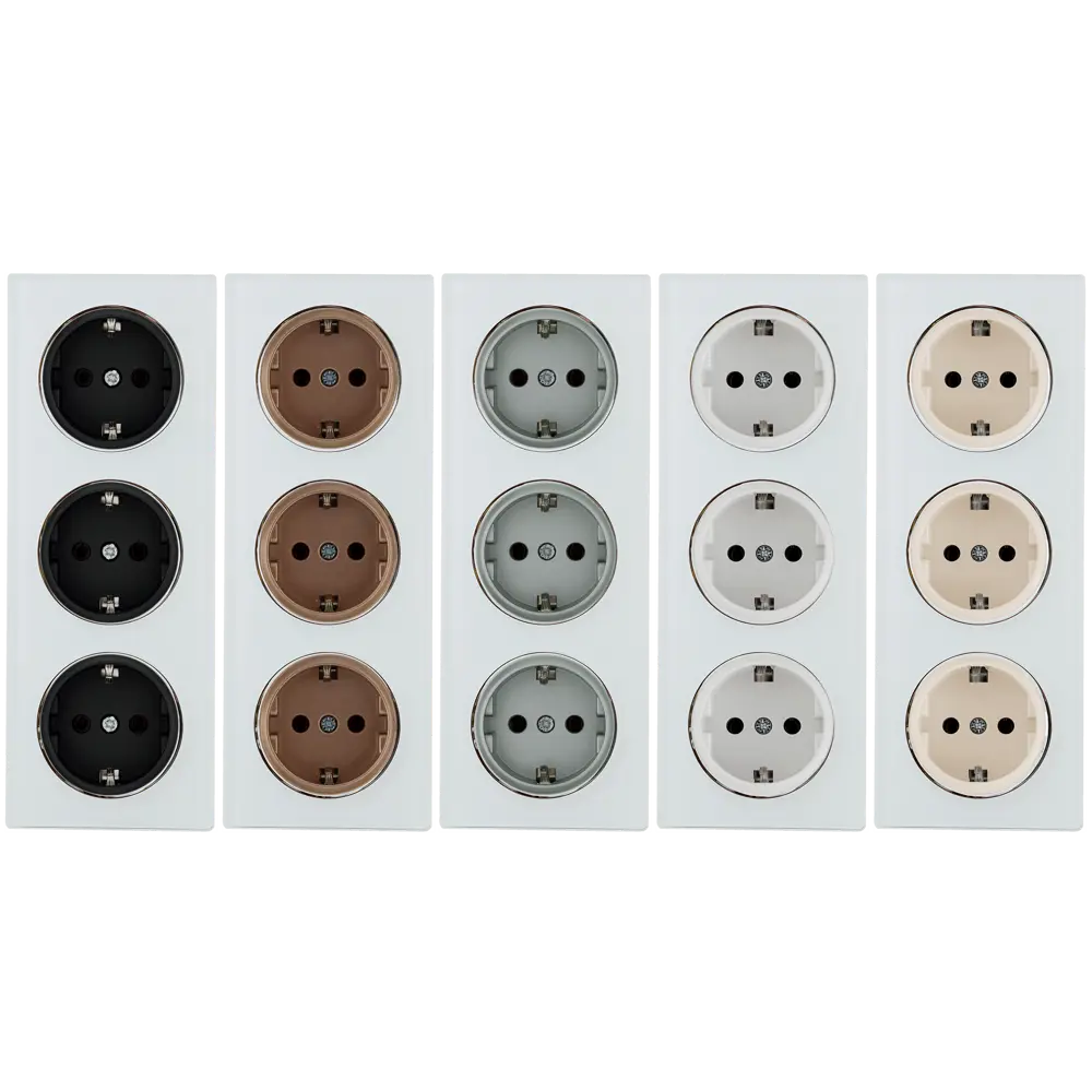 ONEKEYELECTRO Стеклянная рамка тройная белая для розеток и выключателей 82838523 Florence STLM-0036854 - Вид №1