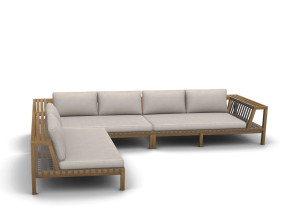 Угловой садовый диван из тикового дерева