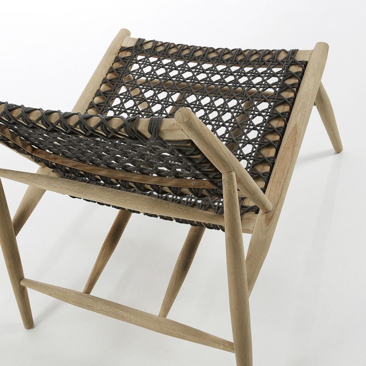 055109 Кресло из тикового дерева темно-серое La Forma Unika - Вид №2