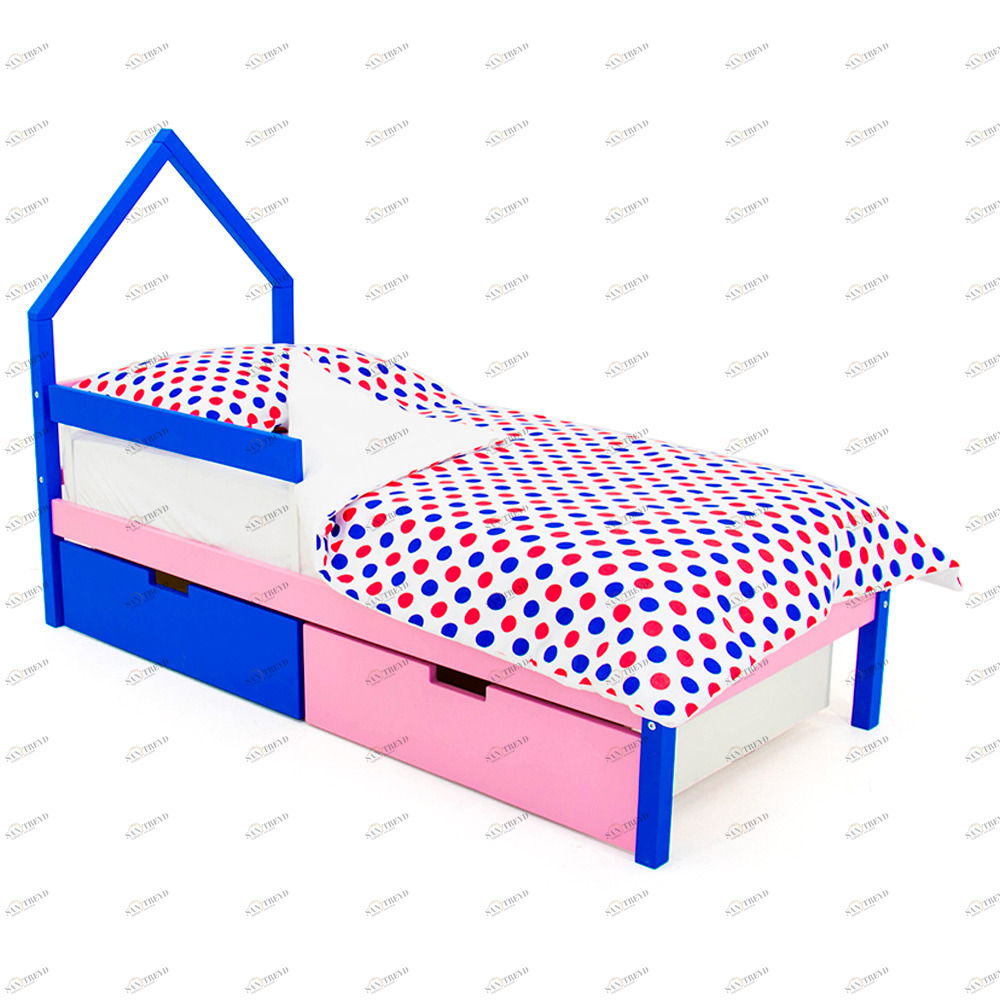 Детская кровать-домик мини Svogen синяя, лаванда БЕЛЬМАРКО  326853 Синий;розовый Santreyd 